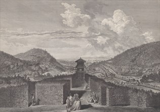 Ier Vue du Parc de Neu-Waldeck prise du Pavillon Chinois vers l'Orient, from Views of the ..., 1782. Creators: Jakob Matthias Schmutzer, Carl Conti, Clemens Kohl, Franz Karl Zoller.