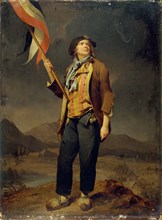Portrait du chanteur Simon Chenard (1758-1832), en costume de sans-culotte, porte...14 octobre 1792. Creator: Louis Leopold Boilly.