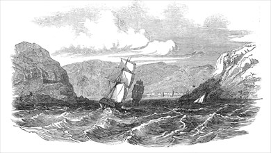 Entrance to Christiansund - Russians running for refuge, 1854. Creator: Unknown.