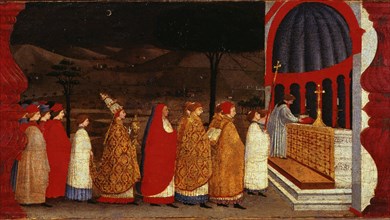 The Miracle of the Desecrated Host (Predella Panel for the church of Corpus Domini in..., 1465-1469. Creator: Uccello, Paolo (1397-1475).