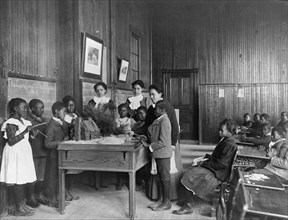 Thanksgiving Day lesson at Whittier, 1899 or 1900. Creator: Frances Benjamin Johnston.