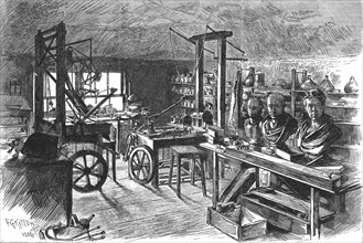 'The workshop of James Watt at Heathfield, near Birmingham, as it was at his death in 1818', 1886. Creator: Unknown.