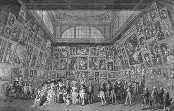 'George III. and the Royal Family at the private view of the Royal Academy Exhibition, 1788', 1886.  Creator: Unknown.
