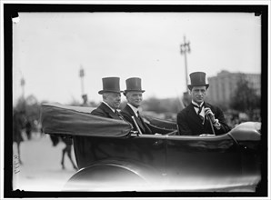 Secretary of State Robert Lansing, left, in automobile, between 1916 and 1918. Creator: Harris & Ewing.