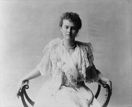 Mrs. Elizabeth Cameron, three-quarter length portrait, seated, facing front, between c1890 and c1910 Creator: Frances Benjamin Johnston.