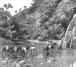 ''With the Chin-Lushai Expeditionary Force; A Mule Convoy crossing the Loung-Gut-Choung Stream', 189 Creator: Unknown.