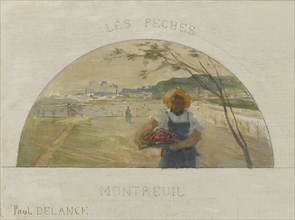 Esquisse pour la salle à manger de l'Hôtel de Ville de Paris : Montreuil : les pêches..., c1891-1892 Creator: Paul Louis Delance.
