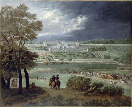 Chateau Neuf de Saint-Germain-en-Laye and gardens, seen from the right bank...,c1664-1665. Creator: Adam Frans van der Meulen.