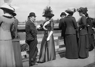Benning Races - August Belmont And Mrs. Donald Cameron, 1912. Creator: Harris & Ewing.