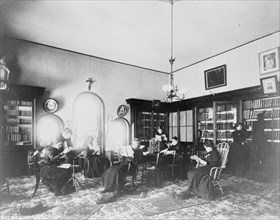 Students reading in library at Georgetown Visitation..., Washington, D.C., between 1890 and 1910(?). Creator: Frances Benjamin Johnston.