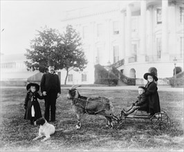 White House--Major Russell Harrison and Harrison children--Baby McKee and sister..., c1889 - 1893. Creator: Frances Benjamin Johnston.