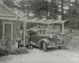 Frances B. Johnston at the Wheel Inn, Morganton, N.C., 1938. Creator: Frances Benjamin Johnston.