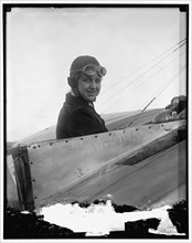 Miss Bernetta Miller, Moissant [sic] Aviatrix, in Bleriot plane, between 1910 and 1920.  Creator: Harris & Ewing.