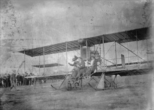 Flights And Tests of Rex Smith Plane Flown By Anthony Jannus; in plane with Miss Laura Merriam, 1912 Creator: Harris & Ewing.