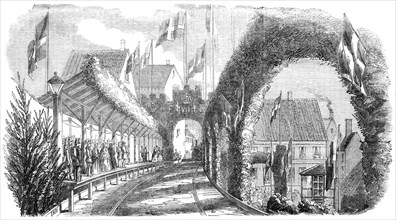 Railway Station, Flensburg, 1854. Creator: T. H. W..