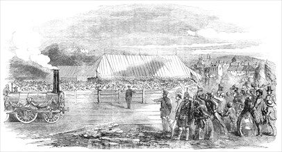 Opening of the Great North of Scotland Railway - The Huntly Station, 1854. Creator: Unknown.