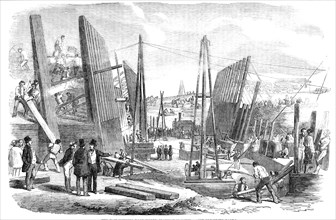 The New Victoria Dock Works, Plaistow Marshes, 1854. Creator: Unknown.