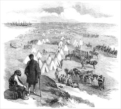 English Encampment on the Coast near Toula, in the Crimea, 1854. Creator: Smyth.