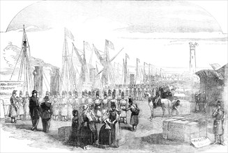 Embarkation of French Troops in English Vessels, at Calais, for the Baltic, 1854. Creator: Unknown.