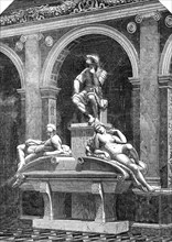 The Monument of Lorenzo de Medici, by Michael Angelo, in the Italian Court, at the Crystal..., 1854. Creator: Unknown.