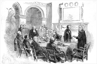 Trial of the Pyx, at the Office of the Comptroller-General of the Exchequer, Whitehall, 1854. Creator: Unknown.