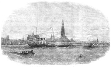 New Route to Belgium - "The Aquila" Steam-ship leaving Antwerp, 1854. Creator: Unknown.