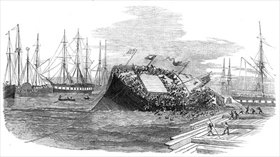 Catastrophe at a Ship-Launch, at Hull, 1854. Creator: Unknown.
