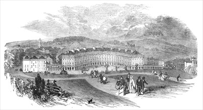 Buxton - The Crescent, New Baths, etc, 1854. Creator: Edmund Evans.