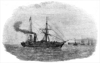 The Europa Steam-Ship leaving Kingstown with the 90th Regiment on board, for the Seat of War, 1854 Creator: Unknown.