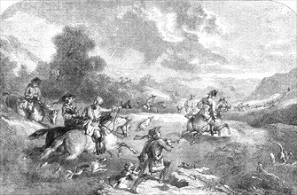 Stag-hunting in the Reign of George II. - from a painting by Frederick Tayler, 1854. Creator: Unknown.