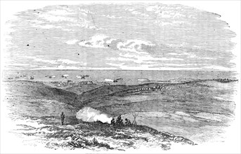 Russian Steamers Shelling the French Camp, Sebastopol, 1854. Creator: Unknown.
