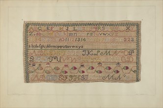 Embroidery Sampler, c. 1937.