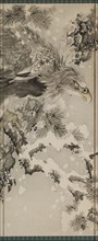 Eagle on a snowy pine, c.1850.