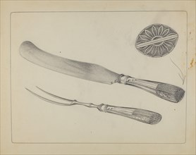 Silver Knife and Fork, c. 1935.