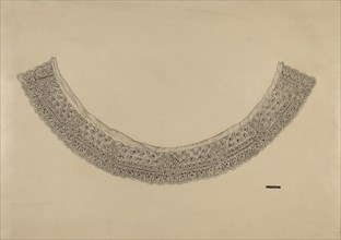 Embroidered Linen Collar, c. 1937.