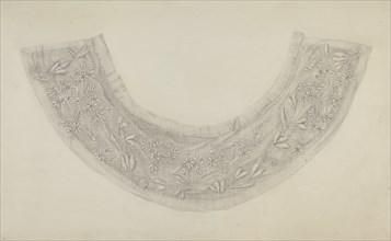 Embroidered Linen Collar, c. 1938.