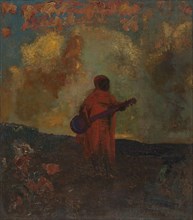 Arabe musicien, 1893. Arab musician.