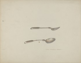 Silver Baby Spoon and Fork, c. 1939.