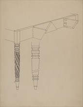 Details of Dining Room Table, c. 1936.