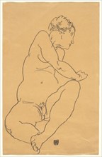 Female Nude Bending to the Left, 1918.