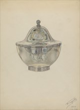 Silver Sugar Bowl with Cover, c. 1936.