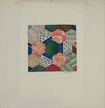 Silk Quilt - "Honeycomb" Pattern, c. 1939.