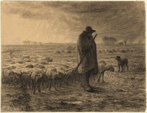 Shepherd Returning with His Flock, c. 1860.