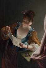 Jeune femme lisant une lettre, d'après Raoux.