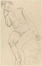 Seated Female Nude Leaning to the Left, 1908.
