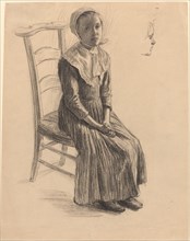 Seated Girl in Peasant Costume, 19th century.