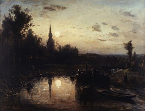 Moonlight in Overschie (near Rotterdam), 1855.
