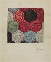 Quilt (detail) - "Honeycomb Pattern", c. 1937.