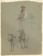 Studies of a Man and Horse Cart, c. 1870-1890.