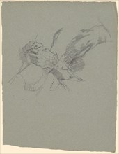Study of Hands Knitting [recto], c. 1870-1890.